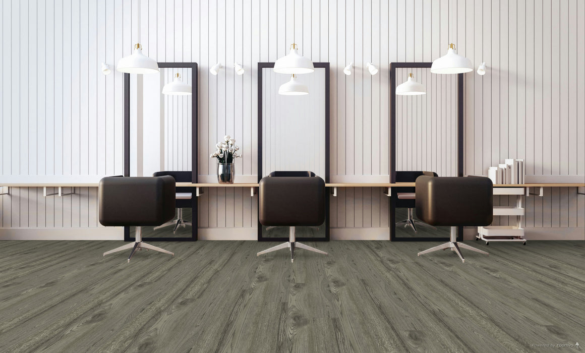 Armstrong Commercial - Parallel USA 20 - 6 in. x 48 in. - Luxury Vinyl Tile - Glendale Oak Forest Gray Installed