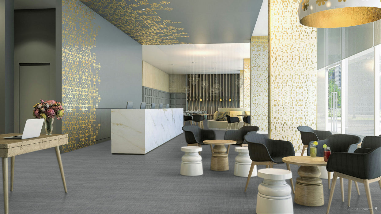 Armstrong Commercial - Parallel USA 20 - 18 in. x 18 in. - Luxury Vinyl Tile - Jace Silver Gray Installed