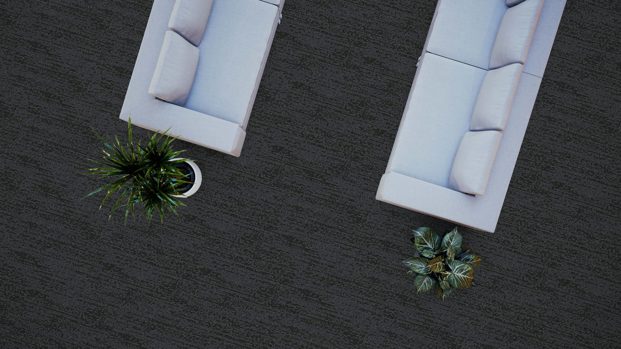 Mohawk - Sketch Effect - Framed Structure Commercial Carpet Tile w/ Ecoflex Matrix - 979 Pencil Lead Room Scene