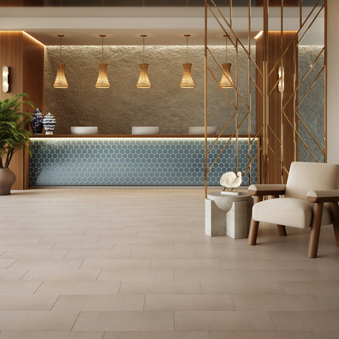 American Olean - Crafter - 12 in. x 24 in. - Porcelain Tile - Matte - Twill Installed