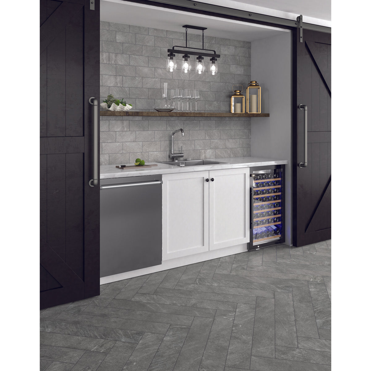 American Olean - Solstice - 15 in. x 30 in. - Porcelain Tile - Matte - Autumn Grey Installed