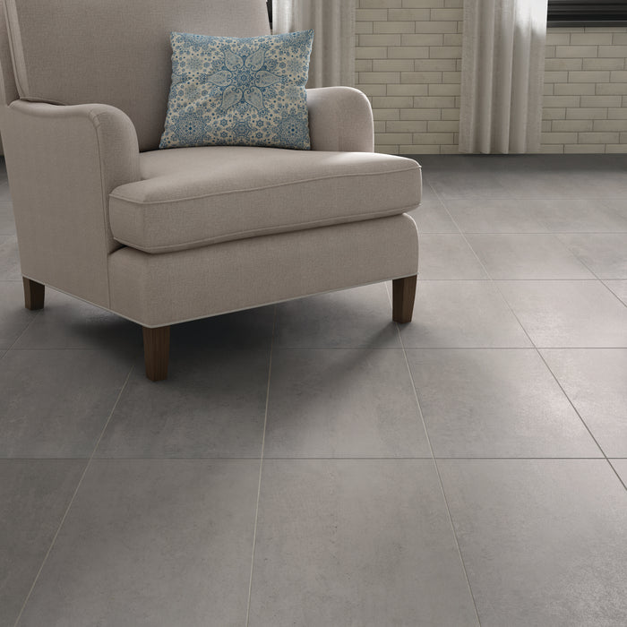 American Olean - Theoretical - 12 in. x 24 in. - Porcelain Tile - Matte - Creative Gray Installed 2