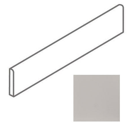 American Olean - Minimum - 4 in. x 24 in. - Porcelain Bullnose Trim - Polished - Light Gray