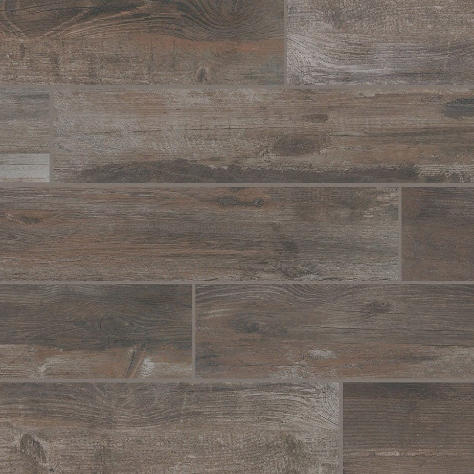 American Olean - Bryson Valley 8 in. x 48 in. Wood Look Tile - Truffle Barnwood BV14