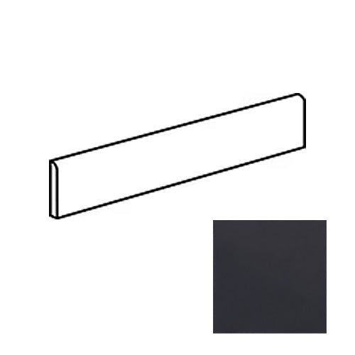 American Olean - Clay Canvas - 4 in. x 24 in. - Bullnose Tile Trim - Polished - Coal