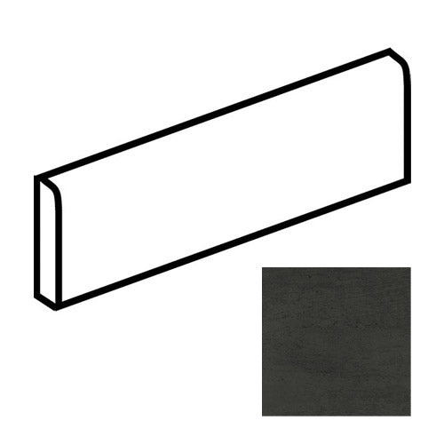 American Olean - Theoretical - 3 in. x 12 in. - Porcelain Bullnose Trim - Matte - Abstract Black