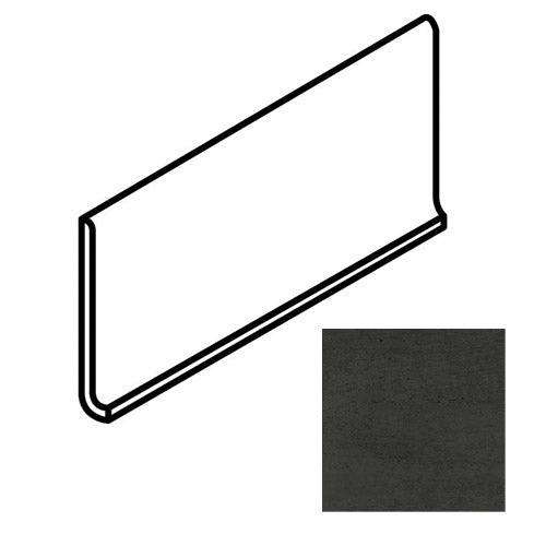 
American Olean - Theoretical - 6 in. x 12 in. - Porcelain Cove Base Trim - Matte - Abstract Black
