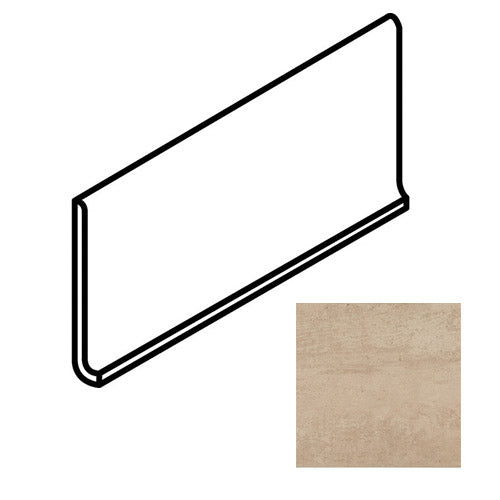 American Olean - Theoretical - 6 in. x 12 in. - Porcelain Cove Base Trim - Matte - Ideal Beige