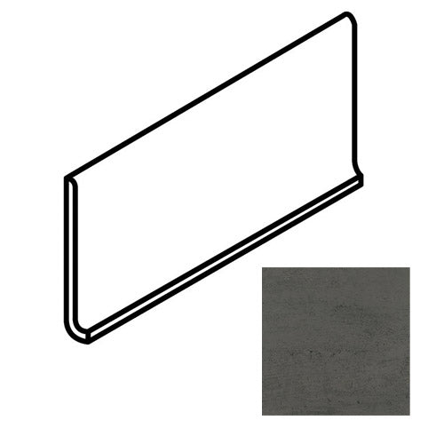 American Olean - Theoretical - 6 in. x 12 in. - Porcelain Cove Base Trim - Matte - Imaginative Gray