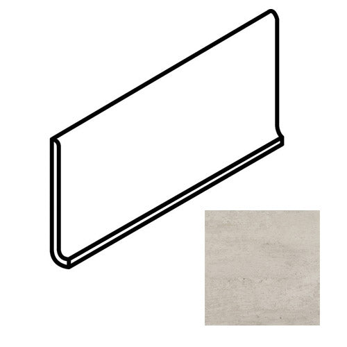 American Olean - Theoretical - 6 in. x 12 in. - Porcelain Cove Base Trim - Matte - Logical Gray