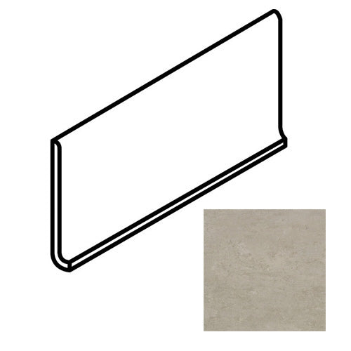American Olean - Theoretical Evolved - 6 in. x 12 in. - Porcelain Cove Base Trim - Matte - Reflective Taupe