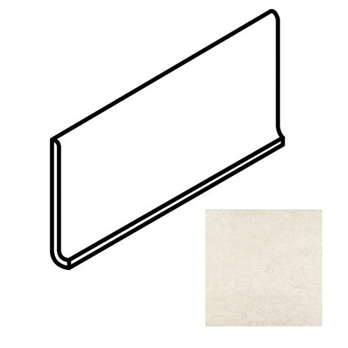 American Olean - Theoretical - 6 in. x 12 in. - Porcelain Cove Base Trim - Matte - Whimsical White