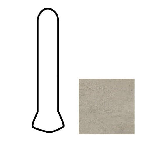 American Olean - Theoretical Evolved - 1 in. x 6 in. - Porcelain Cove Outcorner Trim - Matte - Reflective Taupe
