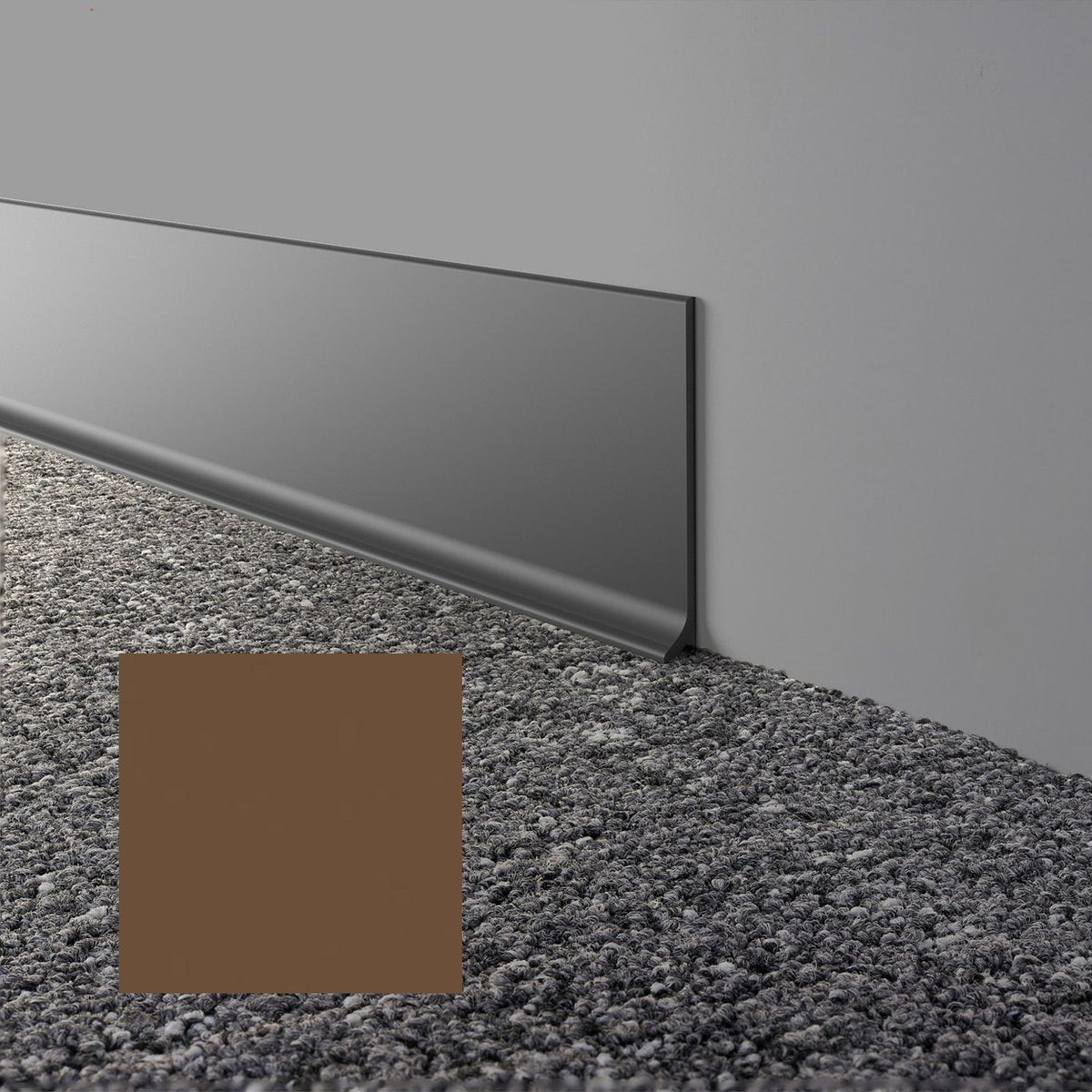 Mohawk - Elemental Edges - 6 in. x 48 in. Cove Rubber Wall Base - Chocolate