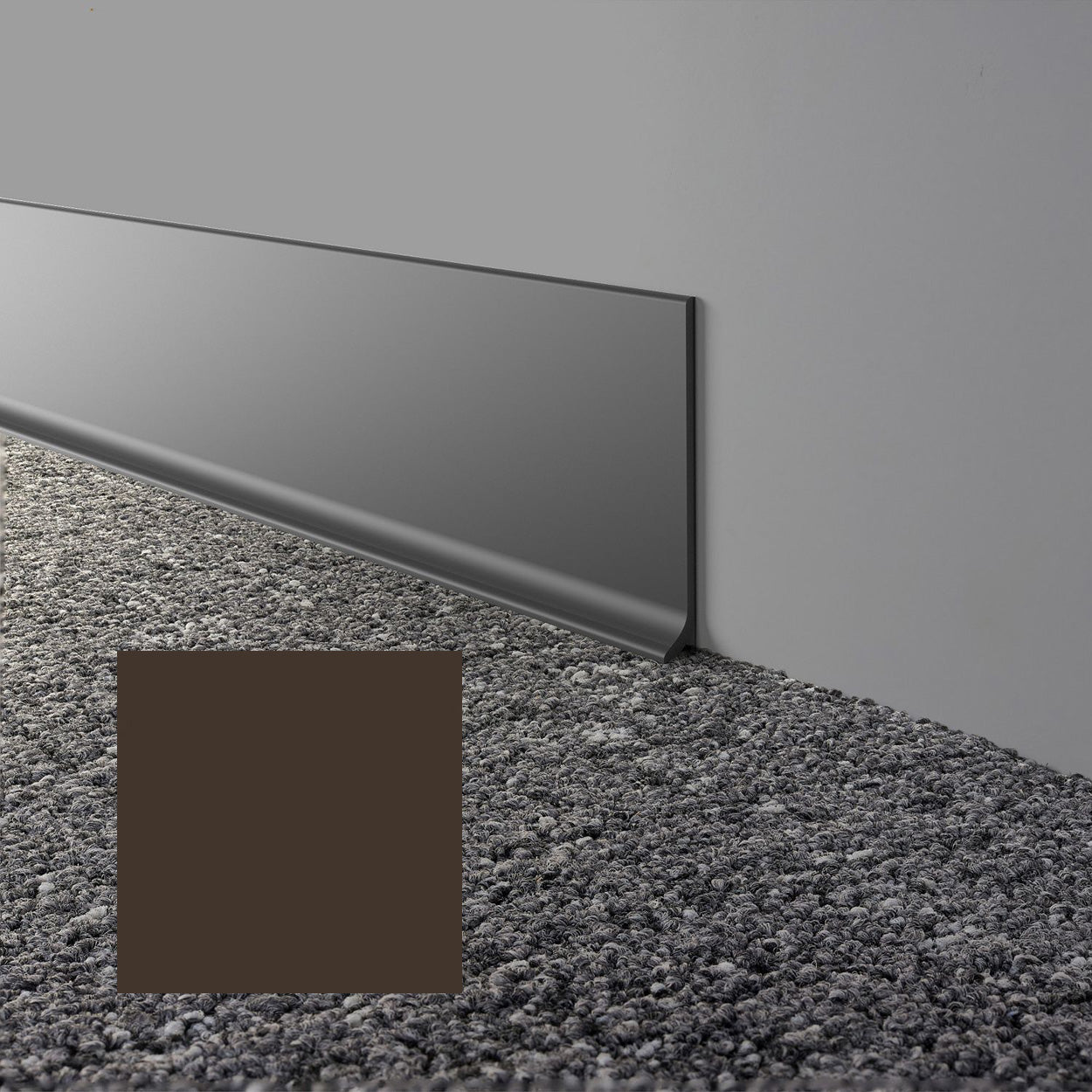 Mohawk - Elemental Edges - 4 in. x 120 ft. Cove Rubber Wall Base Rolls - Charcoal Brown