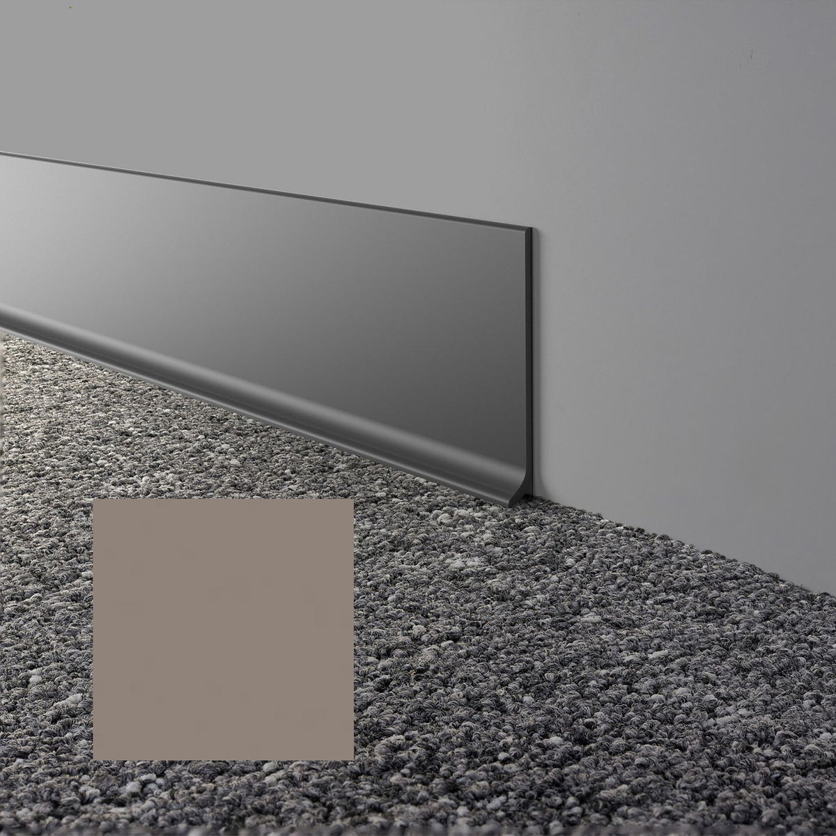 Mohawk - Elemental Edges - 6 in. x 48 in. Cove Rubber Wall Base - Smoke