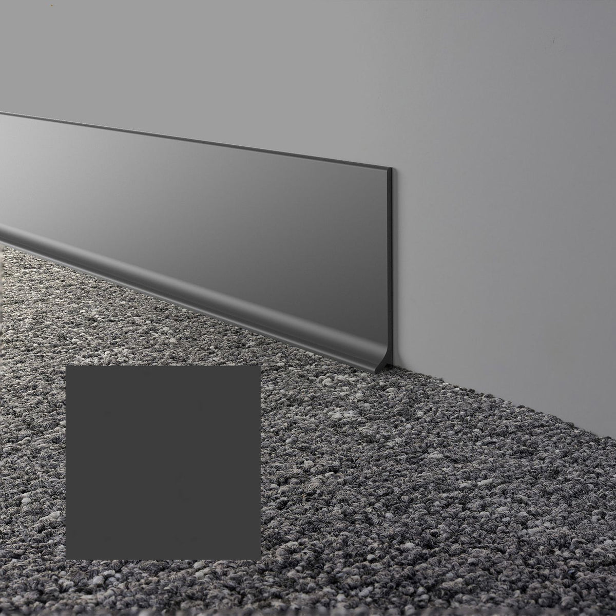 Mohawk - Elemental Edges - 6 in. x 48 in. Cove Rubber Wall Base - Charcoal