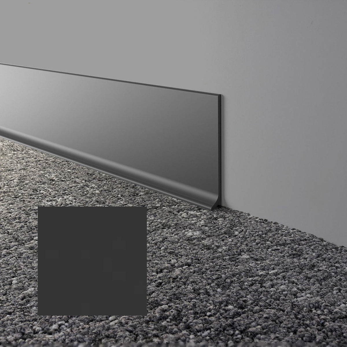 Mohawk - Elemental Edges - 6 in. x 48 in. Cove Rubber Wall Base - Matte Black