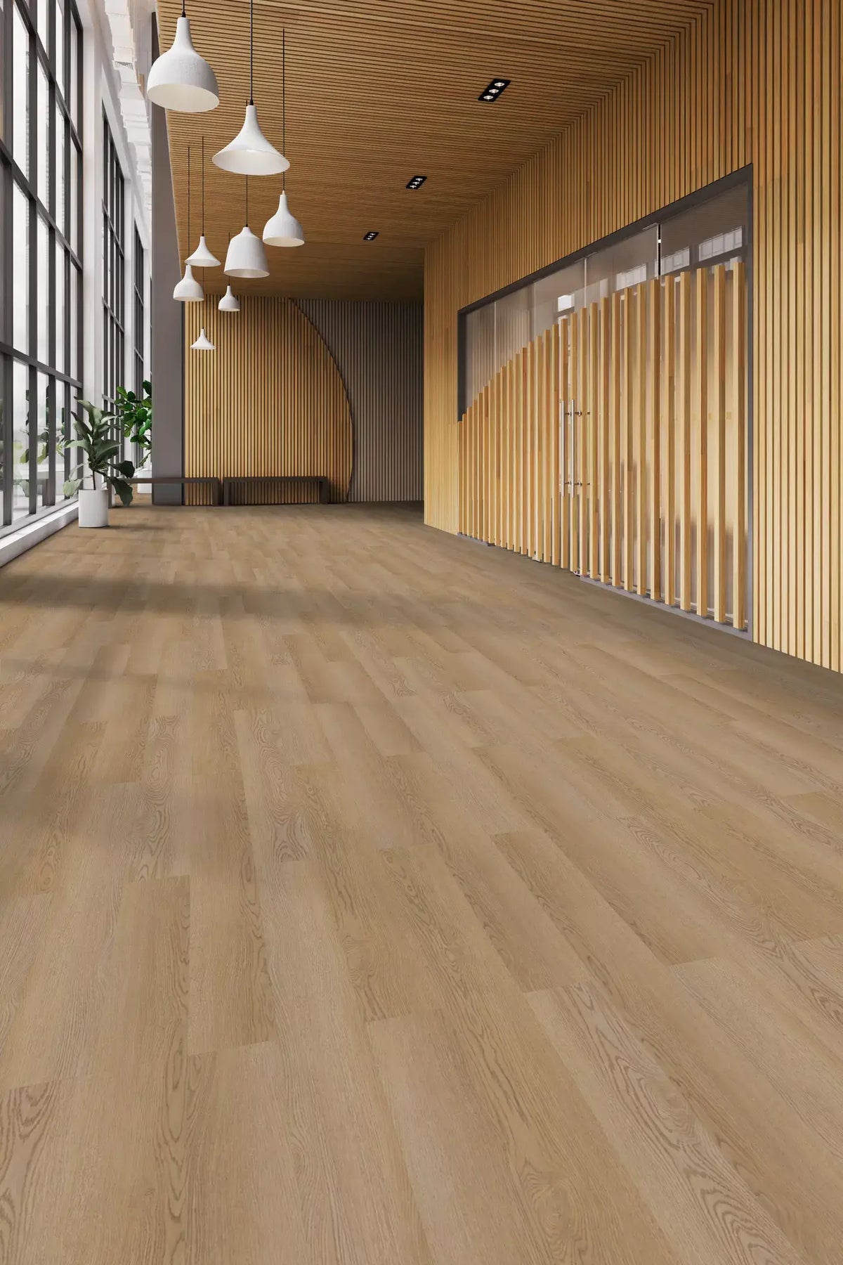 Tarkett - Event+ Wood - Crafted Plank - 6&quot; x 48&quot; - Luxury Vinyl Tile - Gilded Oak Installed