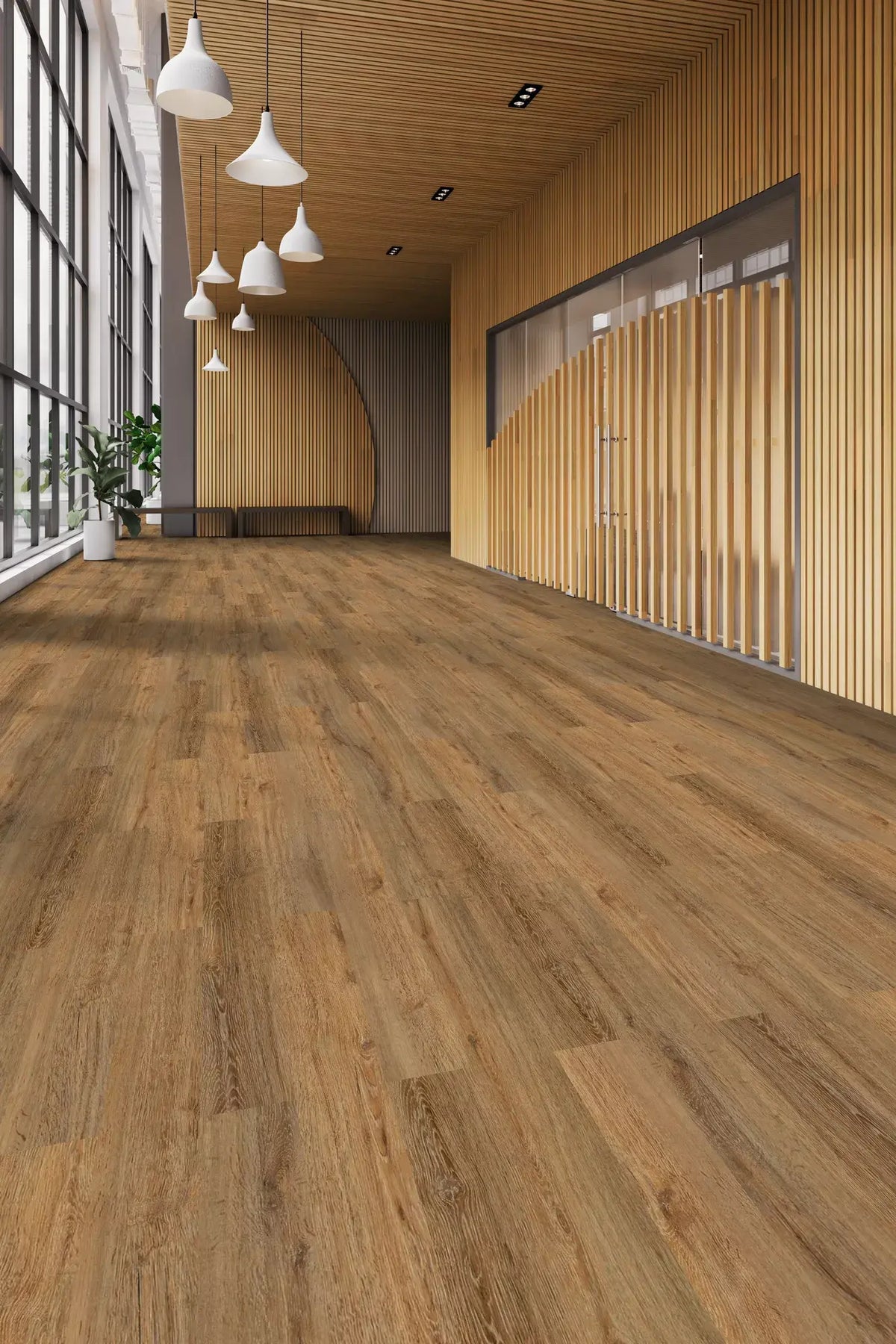 Tarkett - Event+ Wood - Crafted Plank - 6&quot; x 48&quot; - Luxury Vinyl Tile - Hiroki Oak Installled