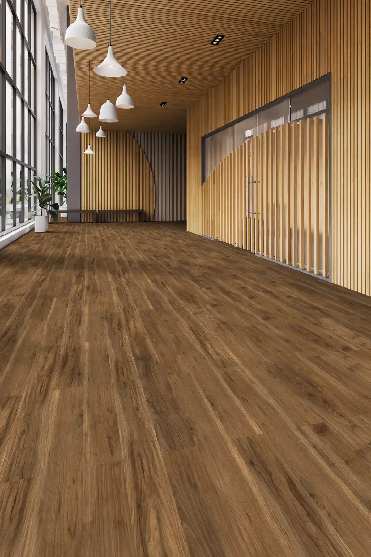 Tarkett - Event+ Wood - Crafted Plank - 6&quot; x 48&quot; - Luxury Vinyl Tile - Pacific Walnut Installed