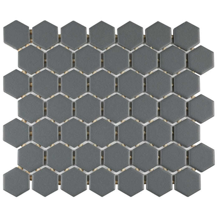 Daltile - Color Wheel Mosaic - 1.5 in. Glazed Ceramic Hexagon Mosaic - Chalkboard
