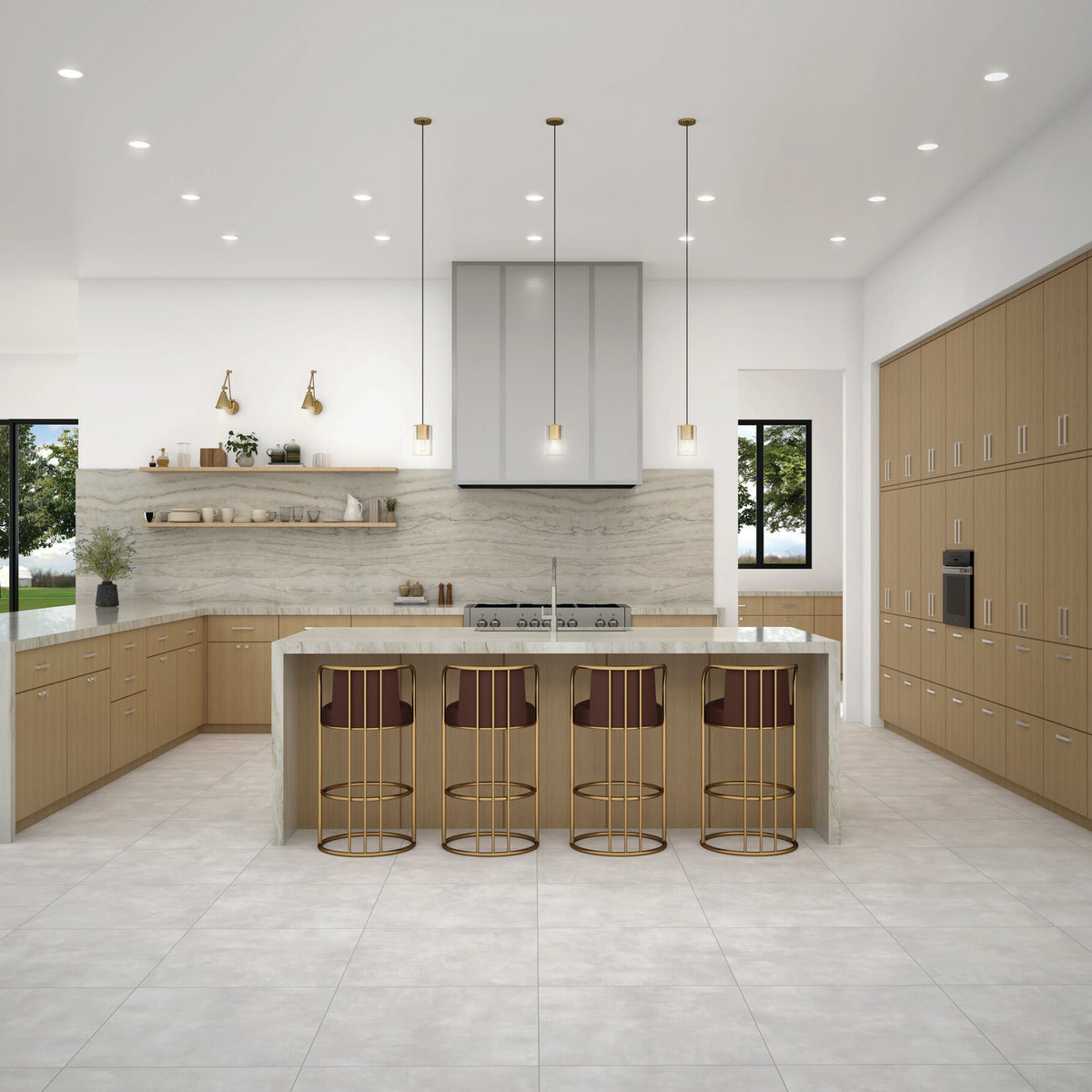 Daltile - Anders - 32 in. x 32 in. - Glazed Porcelain Tile - Matte - Glacier Installed