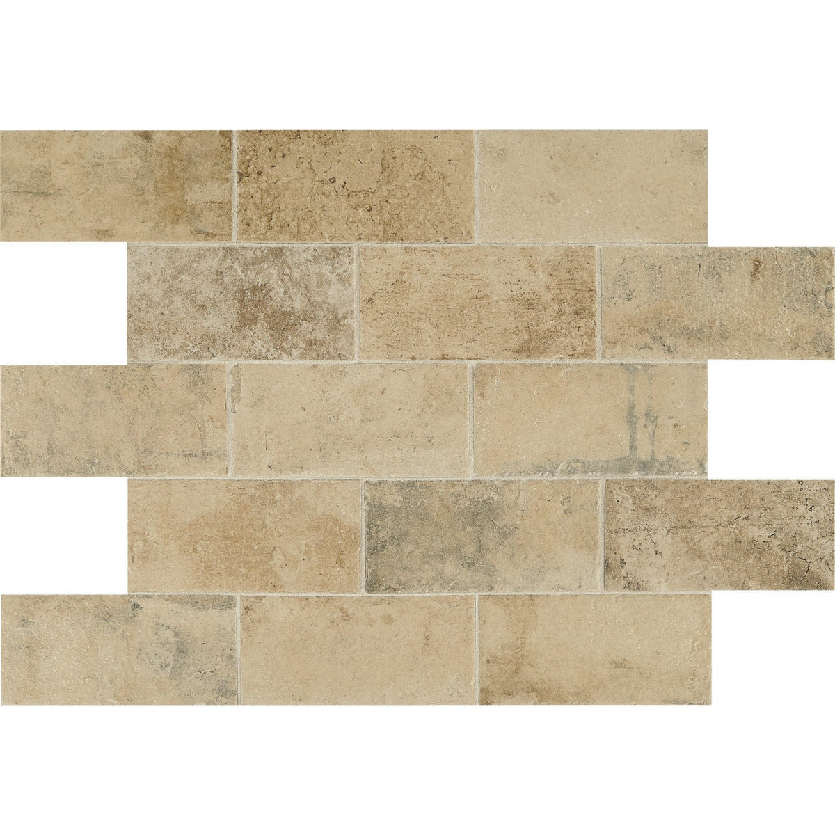 Daltile - Brickwork - 4 in. x 8 in. Glazed Porcelain Tile - Atrium