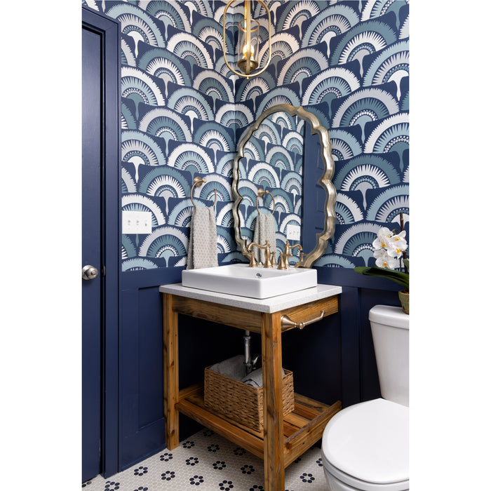 Daltile - Keystones - Penny Rounds - Porcelain Tile Mosaic - Matte - Arctic White/Black - DK29 Installed