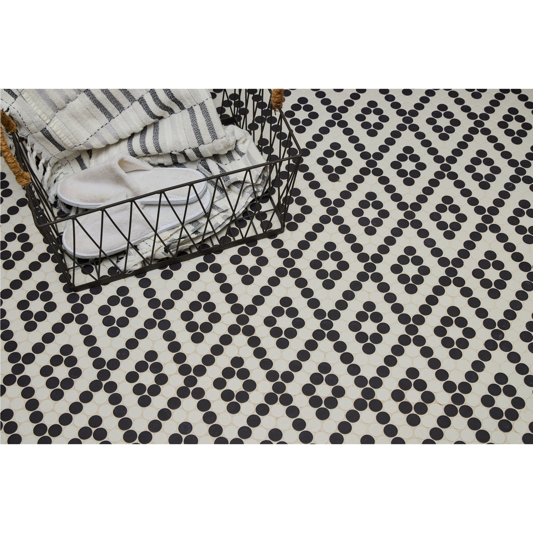 Dsa Loop Collection Penny Rounds Daltile - Keystones - Penny Rounds - Porcelain Tile Mosaic - Matte - A ...