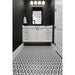 Daltile - Keystones - Penny Rounds - Porcelain Tile Mosaic - Matte - Arctic White/Black - DK28 Room Scene