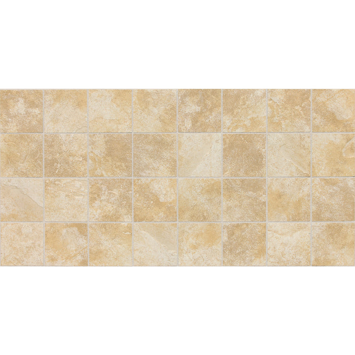 Daltile - Continental Slate - 3 in. x 3 in. - Glazed Ceramic Mosaic - Matte - Persian Gold
