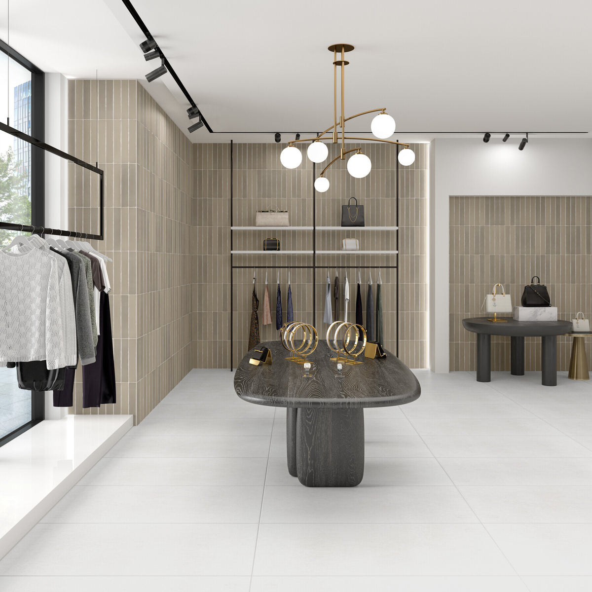 Daltile - Cohesion - 24 in. x 48 in. - Porcelain Tile - Matte - White Installed