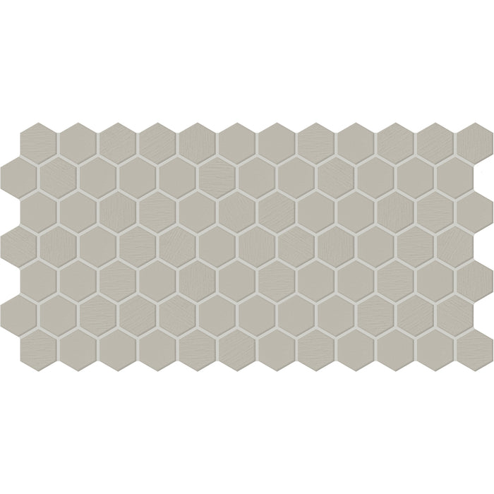 Daltile - Keystones - 2" Hexagon - Porcelain Tile Mosaic - Textured - Desert Gray