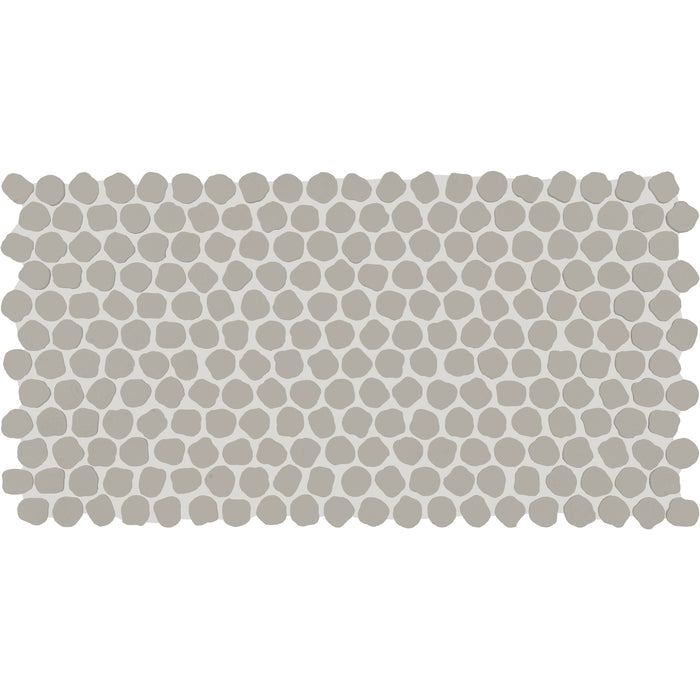 Daltile - Keystones - Organic 1" Penny Round - Porcelain Tile Mosaic - Matte - Desert Gray