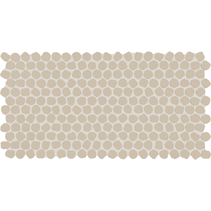Daltile - Keystones - Organic 1" Penny Round - Porcelain Tile Mosaic - Matte - Urban Putty