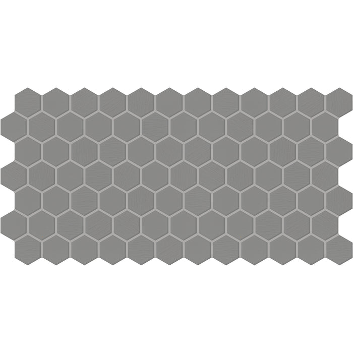 Daltile - Keystones - 2" Hexagon - Porcelain Tile Mosaic - Textured - Suede Gray