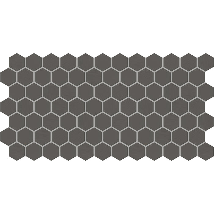 Daltile - Keystones - 2" Hexagon - Porcelain Tile Mosaic - Textured - Black/Ebony