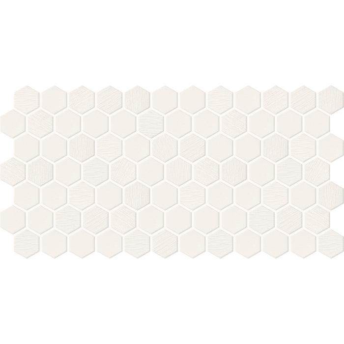 Daltile - Keystones - 2" Hexagon - Porcelain Tile Mosaic - Textured - Arctic White