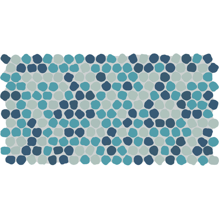 Daltile - Keystones - Organic 1" Penny Round - Porcelain Tile Mosaic - Matte - Naval Blend