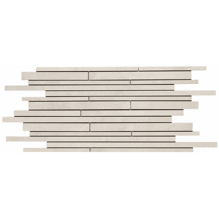 Daltile - Delegate - 12 in. x 24 in. - Random Linear Porcelain Tile Mosaic - Matte - Off White