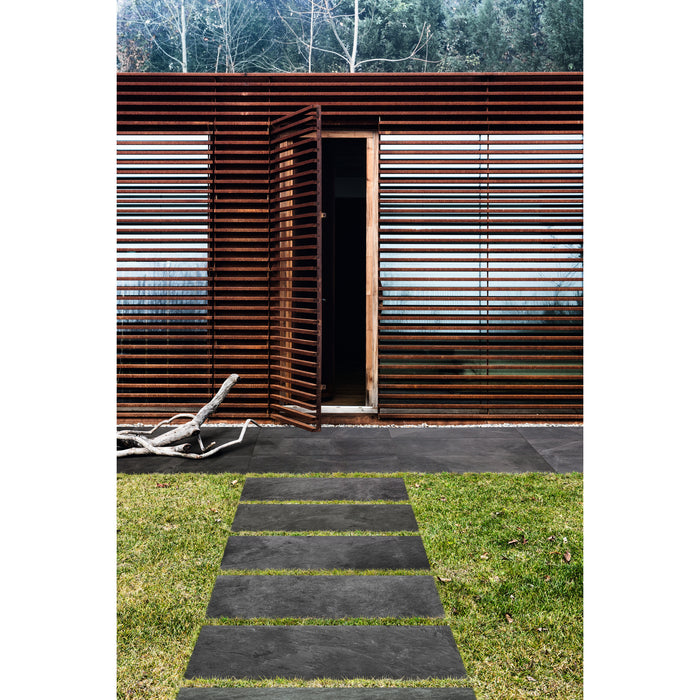 Daltile - Delegate - 20 in. x 40 in. - Porcelain Paver Tile - Textured - Dark Grey Installed