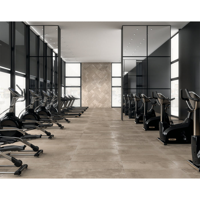 Daltile - Emergent - 12 in. x 24 in. - Porcelain Floor Tile - Light Polished - Pewter Installed