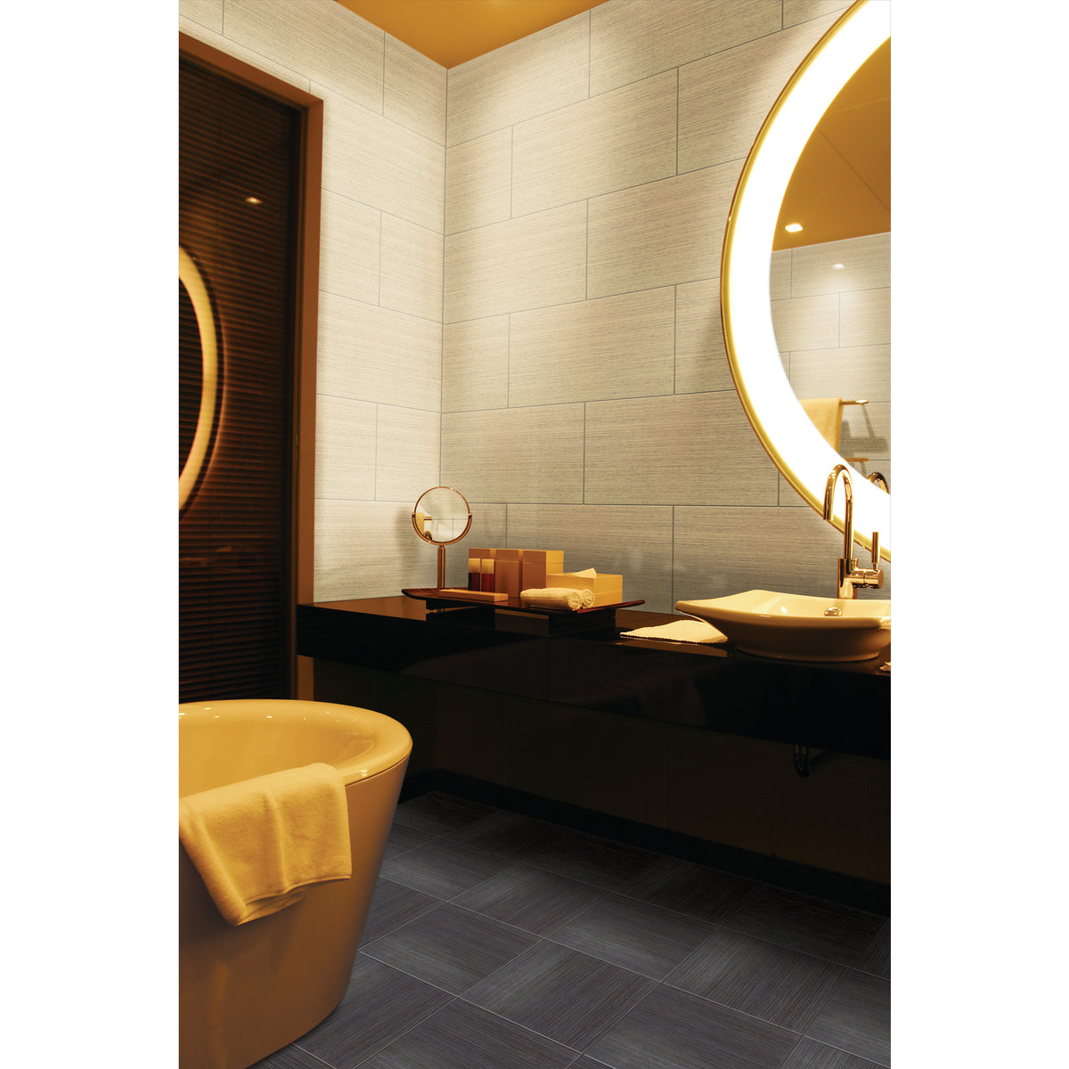 Daltile - Fabrique - 12 in. x 24 in. - Porcelain Tile - Matte - Creme Linen Installed