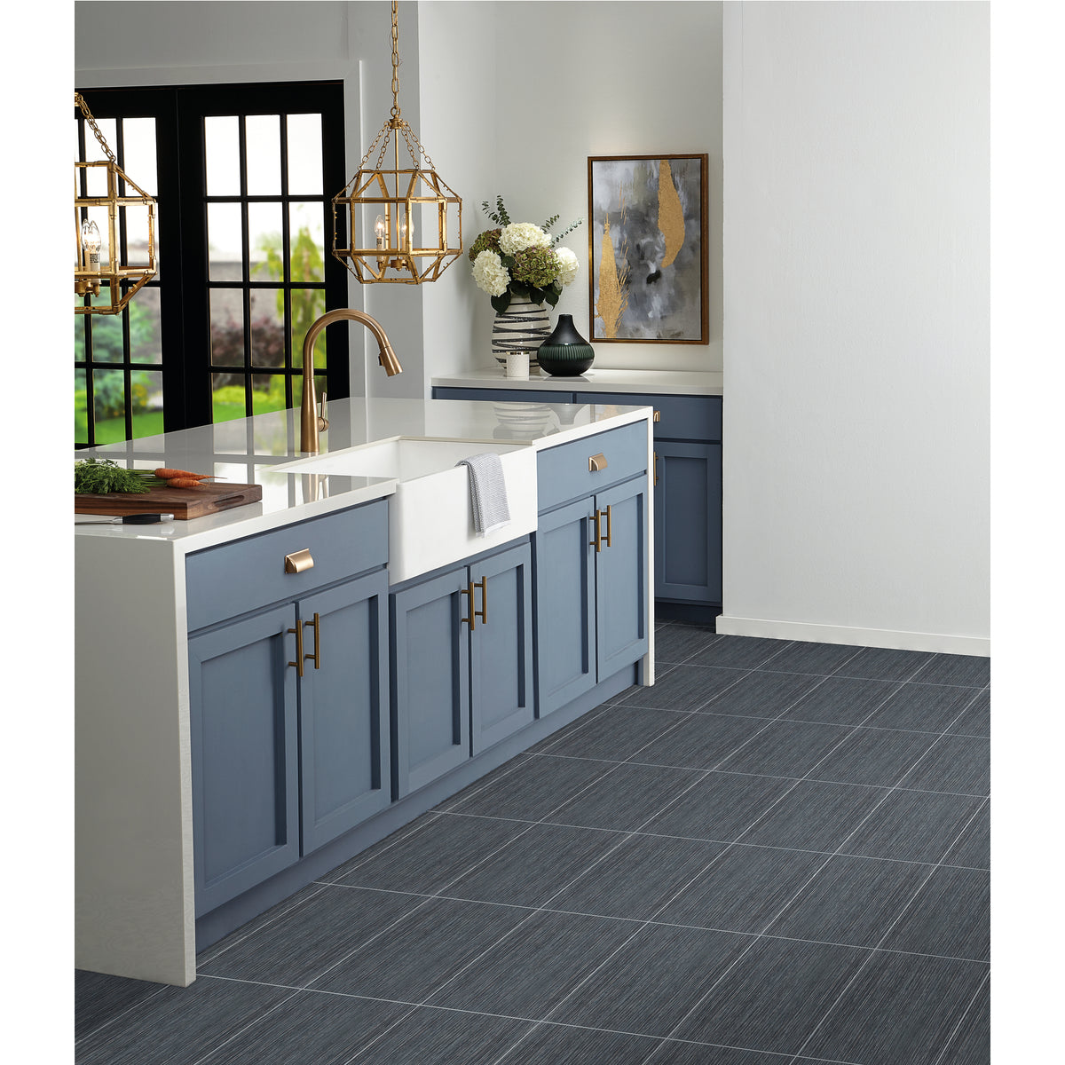 Daltile - Fabrique - 12 in. x 24 in. - Porcelain Tile - Matte - Noir Linen Installed