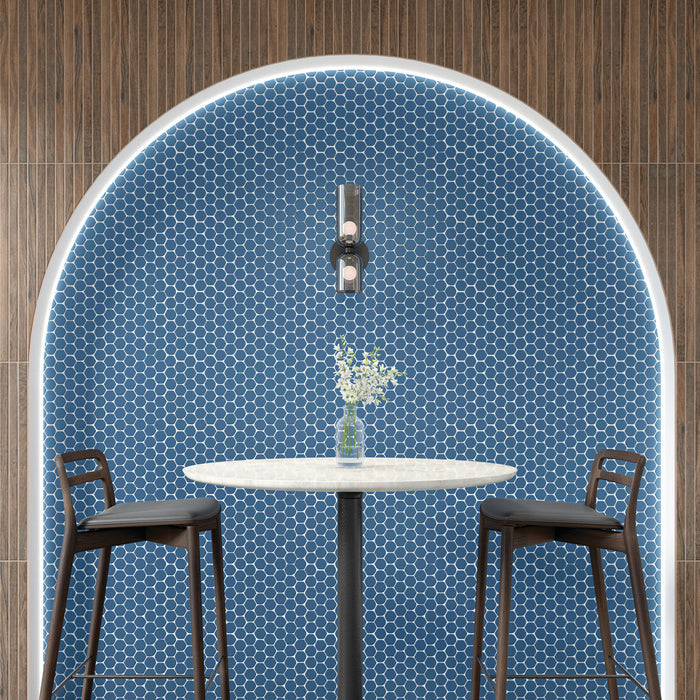 Daltile - Keystones - 2" Organic Hexagon - Porcelain Tile Mosaic - Matte - Galaxy wall installation