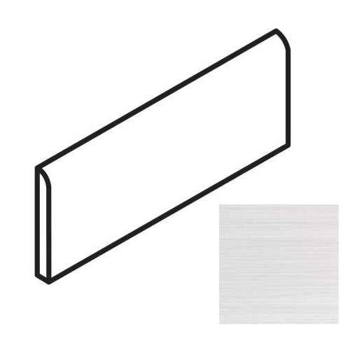 Daltile - Fabrique - 3 in. x 12 in. - Porcelain Tile Bullnose Trim - Matte - Blanc Linen