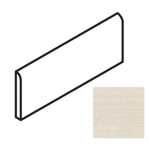 Daltile - Fabrique - 3 in. x 12 in. - Porcelain Tile Bullnose Trim - Matte - Creme Linen
