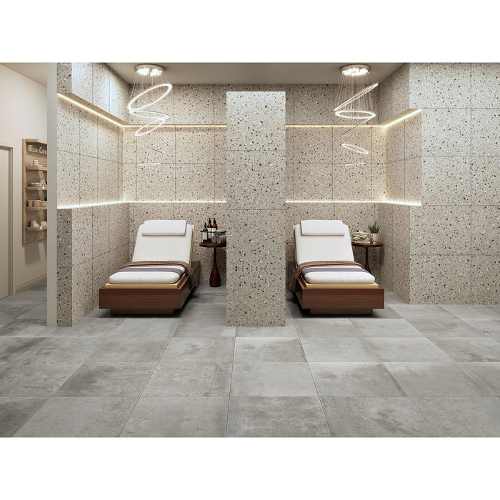 Daltile - Emergent - 24 in. x 24 in. - Porcelain Floor Tile - Light Polished - Aluminum Installed