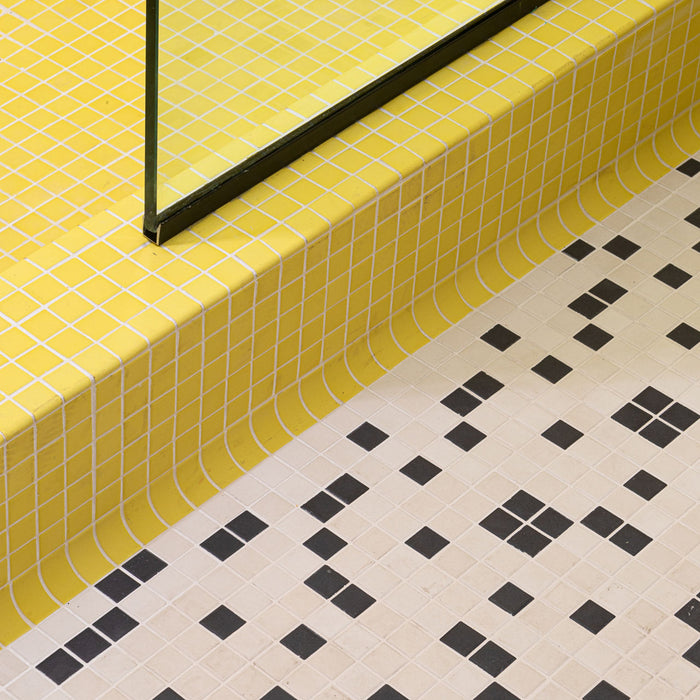Daltile - Keystones - 1" x 1" Straight Joint - Porcelain Tile Mosaic - Matte - Black floor installation